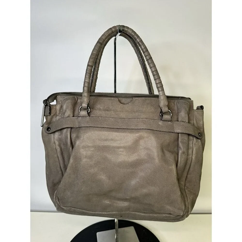 Elliott Lucca Gray Leather Handbag (missing Crossbody Strap)